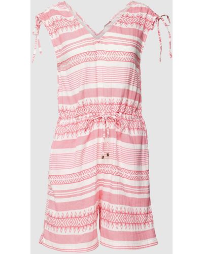 ONLY Playsuit aus Baumwolle mit Allover-Muster Modell 'NORA' - Pink
