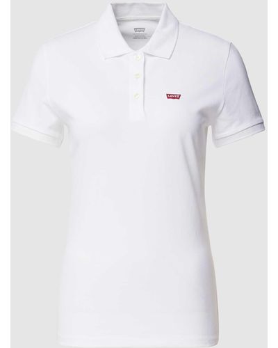 Levi's® 300 Regular Fit Poloshirt mit Label-Patch - Weiß