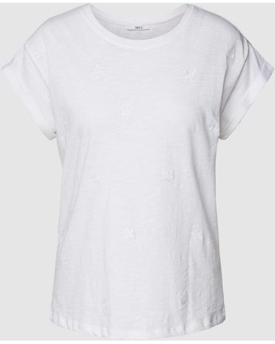 Jake*s T-shirt Met Vaste Mouwomslagen - Wit