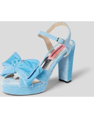 Custommade• Sandalette aus Leder-Mix - Blau
