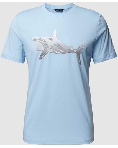 Antony Morato T-shirt Met Motiefprint - Blauw