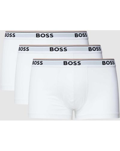 BOSS Trunks mit elastischem Logo-Bund im 3er-Pack - Weiß