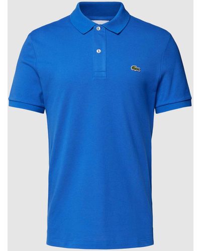 Lacoste Poloshirt Met Labelstitching - Blauw
