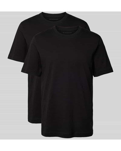 Tom Tailor T-Shirt im unifarbenen Design im 2er-Pack - Schwarz
