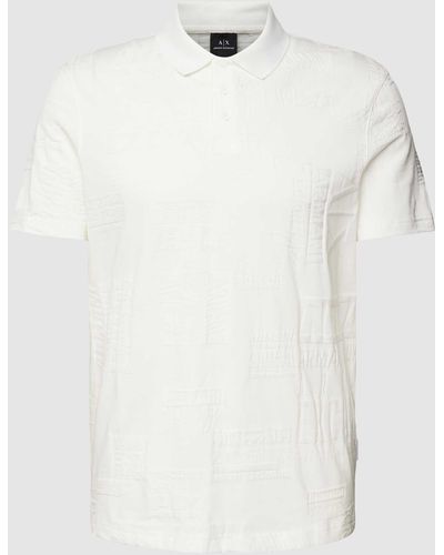 Armani Exchange Poloshirt Met Label- En Structuurmotief - Wit