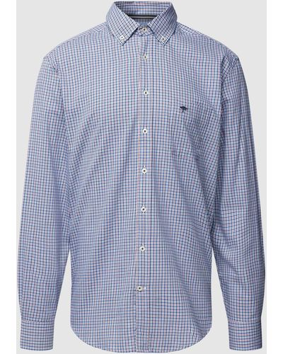 Fynch-Hatton Regular Fit Vrijetijdsoverhemd Met Button-downkraag - Blauw