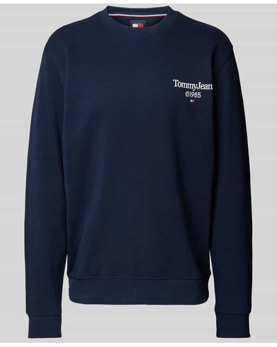 Tommy Hilfiger Sweatshirt mit Label-Print - Blau
