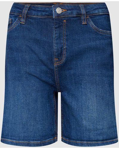 Edc By Esprit Jeansshorts Met Labelpatch - Blauw