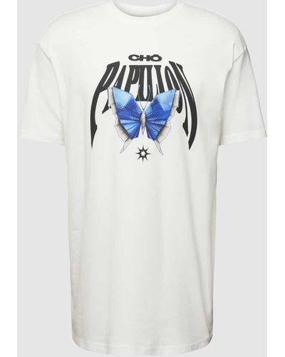 Mister Tee T-Shirt mit Motiv-Print Modell 'ORIGAMI' - Weiß