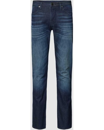 Emporio Armani Regular Fit Jeans im 5-Pocket-Design - Blau
