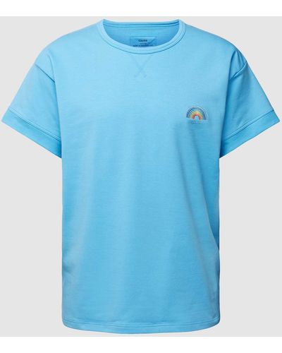 CALIDA T-shirt Met Labeldetail - Blauw