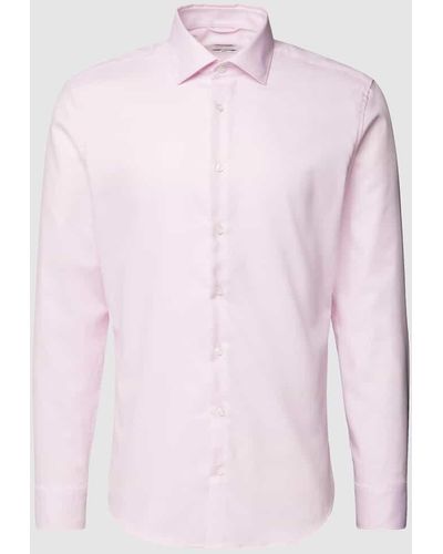 Seidensticker Slim Fit Business-Hemd mit Kentkragen - Pink