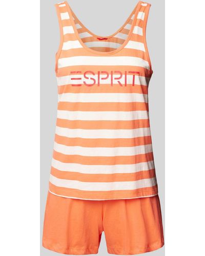 Esprit Pyjama mit elastischem Bund Modell 'MIA' - Orange