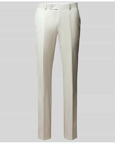 Carl Gross Slim Fit Anzughose mit Bügelfalten Modell 'Silas' - Natur