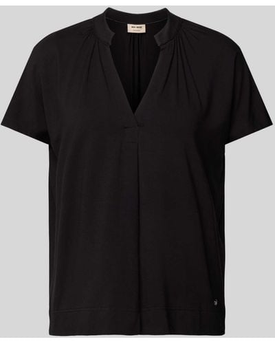 Mos Mosh T-Shirt mit V-Ausschnitt Modell 'Shira' - Schwarz