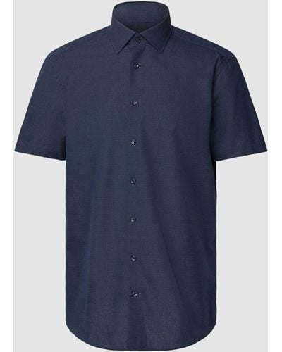 Christian Berg Men Zakelijk Overhemd Met Knoopsluiting - Blauw
