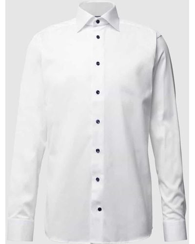 Eton Slim Fit Business-Hemd aus Twill - Weiß