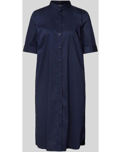 christian berg Midi-jurk Met Opstaande Kraag - Blauw