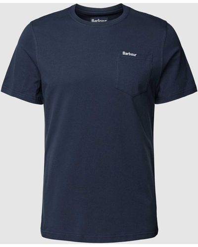 Barbour T-Shirt mit Brusttasche Modell 'Langdon' - Blau