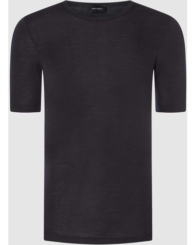 Hanro T-Shirt aus Merinowoll-Seide-Mix - Grau