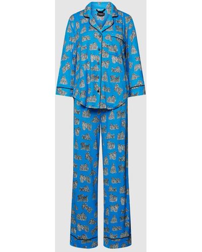 Kate Spade Pyjama mit Allover-Muster - Blau