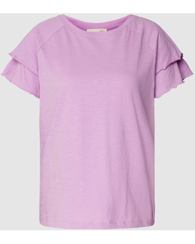 Edc By Esprit T-Shirt mit Muschelsaum - Pink