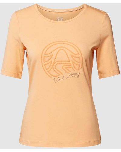 Sportalm T-shirt Met Motiefprint - Oranje