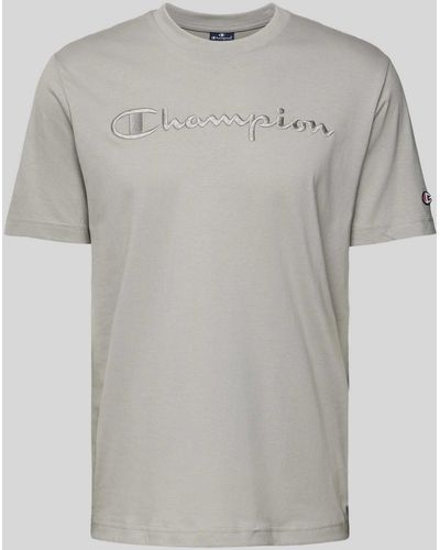 Champion T-shirt Met Labelstitching - Grijs