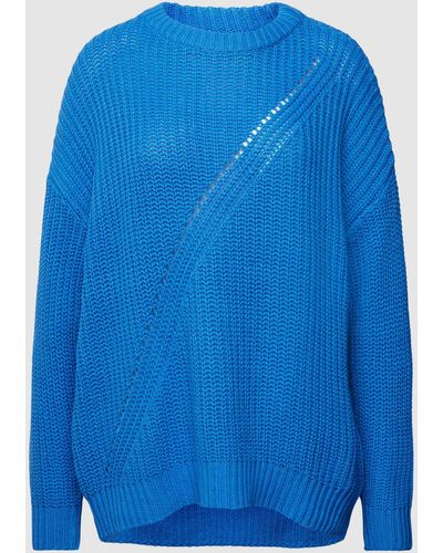 ONLY Gebreide Pullover Met Ajourpatroon - Blauw