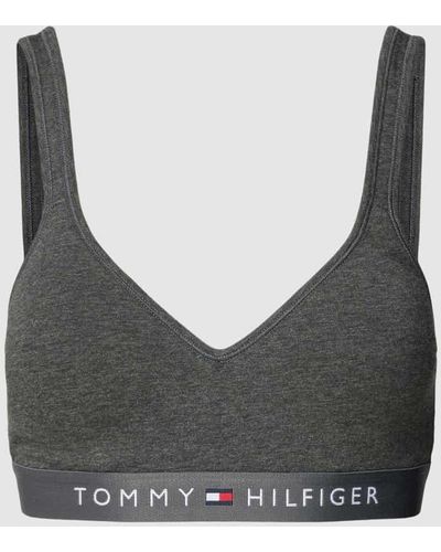 Tommy Hilfiger Bralette mit elastischem Label-Bund - Grau