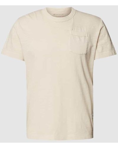 Tom Tailor T-Shirt mit Brusttasche - The Good Dye Capsule - Natur