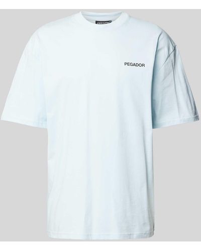 PEGADOR Oversized T-Shirt mit Label-Print Modell 'ALESO' - Blau