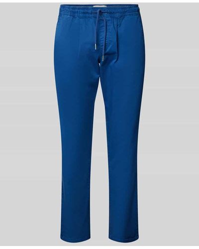 Blend Regular Fit Bundfaltenhose mit elastischem Bund - Blau