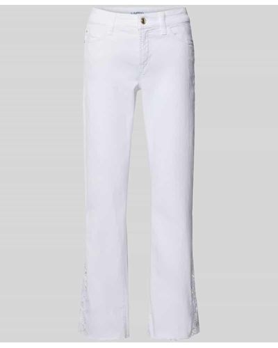 Cambio Regular Fit Jeans mit Häkelspitze Modell 'PARIS' - Weiß