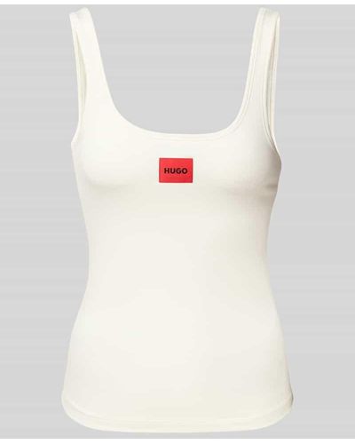 HUGO Tanktop mit Label-Patch Modell 'Red Label' - Weiß
