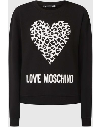 Love Moschino Sweatshirt Met Hartjesmotief - Zwart