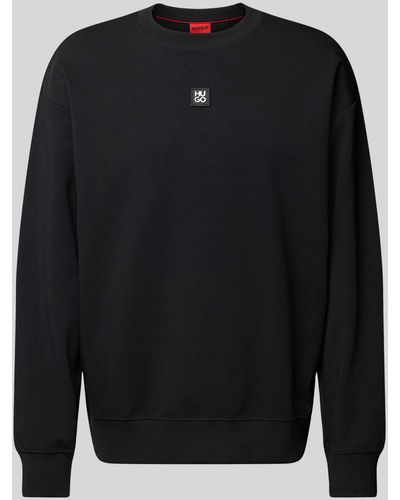 HUGO Sweatshirt mit Label-Badge Modell 'Dettil' - Schwarz
