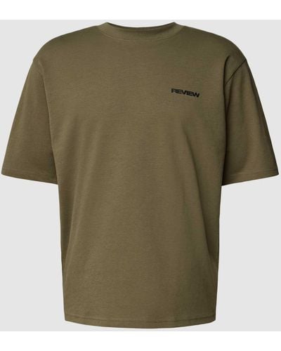 Review Basic oversized T-Shirt mit Logo Detail - Grün