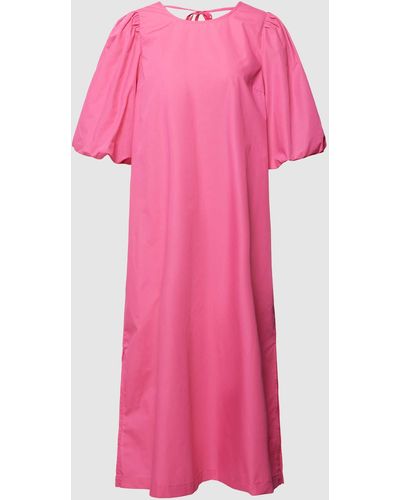 Freequent Midi-jurk Met Pofmouwen - Roze