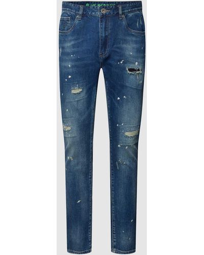 Blue Monkey Jeans im 5-Pocket-Design Modell 'Lenn' - Blau