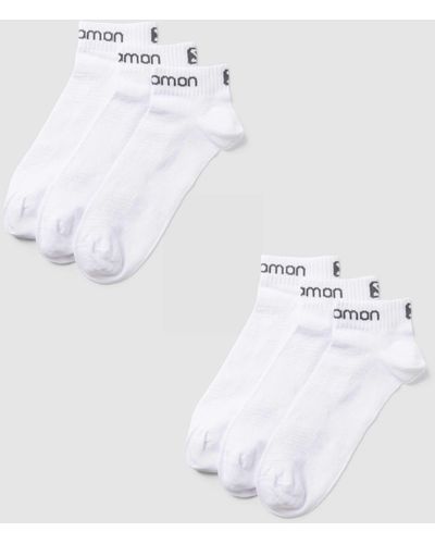 Salomon Sneakersocken mit Label-Print im 6er-Pack - Weiß
