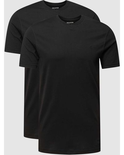 Hechter Paris T-shirt Met V-hals - Zwart