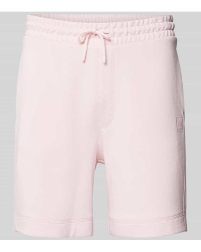BOSS Sweatshorts mit elastischem Bund - Pink