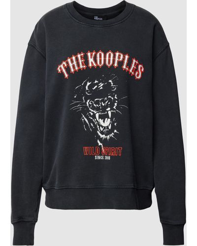 The Kooples Sweatshirt mit Motiv-Print - Blau