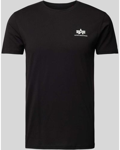 Alpha Industries T-Shirt mit Label-Print - Schwarz