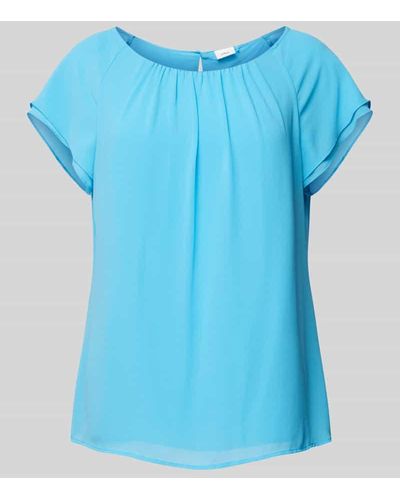 S.oliver Blusenshirt mit Raffungen - Blau