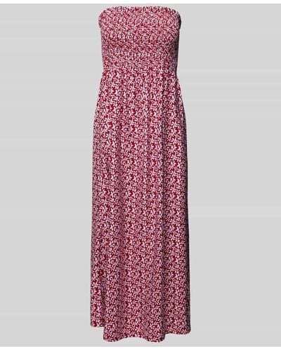 Esprit Knielanges Bandeau-Kleid mit floralem Muster Modell 'CALUSA' - Lila