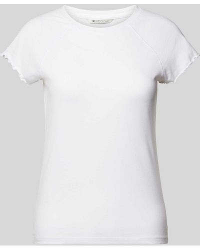 Tom Tailor Denim T-Shirt mit Wellensaum - Weiß