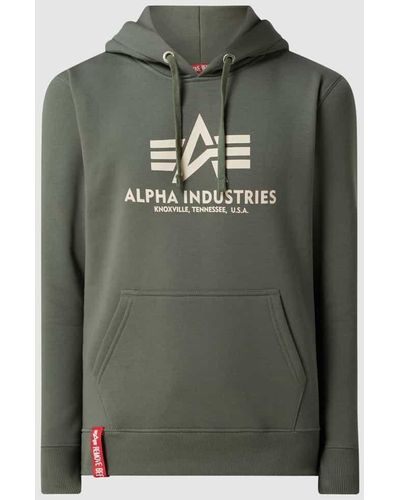 Alpha Industries Hoodie mit Label-Print - Grün