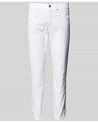 ANGELS Slim Fit Jeans mit Knopfverschluss - Weiß